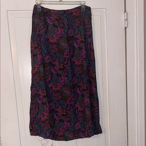Jos. A. Bank Women’s Multicolor Paisley A-Line Skirt Stretch Waist Small Fairy
